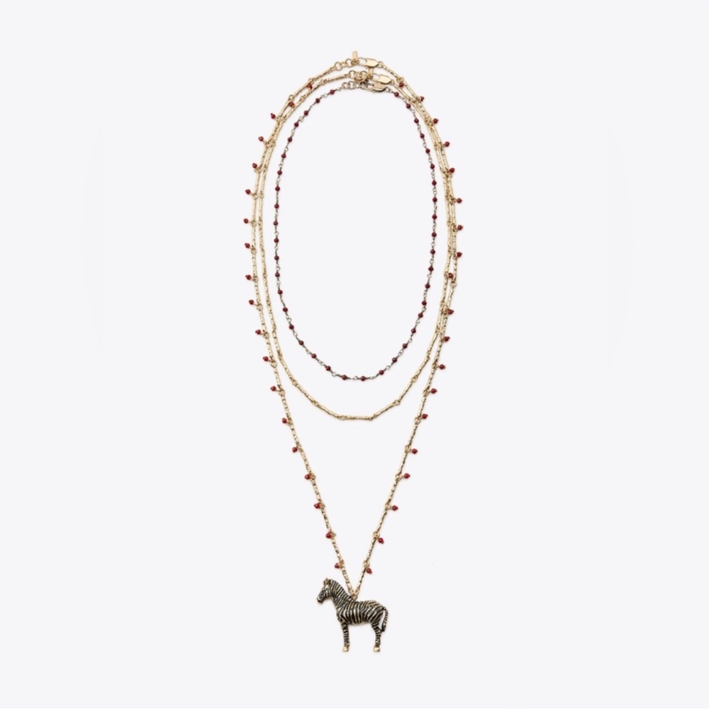 ZARA 3-PACK OF ZEBRA BEAD NECKLACES. NWT